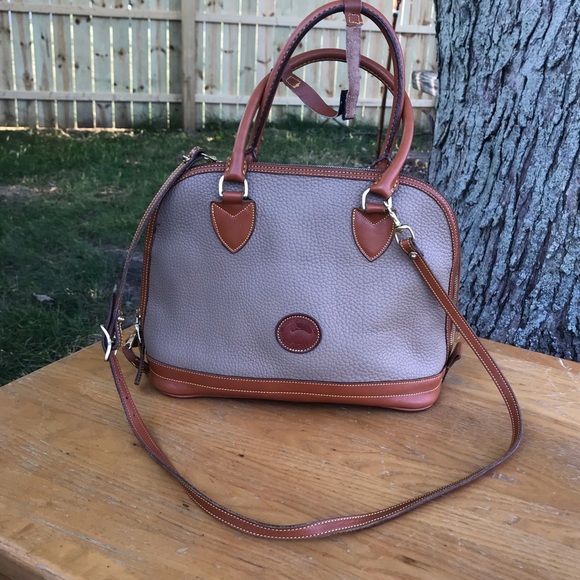 Dooney & Bourke Handbags - Vintage Dooney & Bourke Gray taupe satchel…